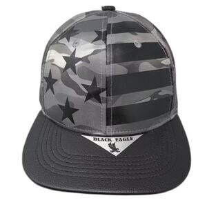 Black Eagle Snapback Hat Gray Black American Flag Camo Flat Brim OS Adjustable